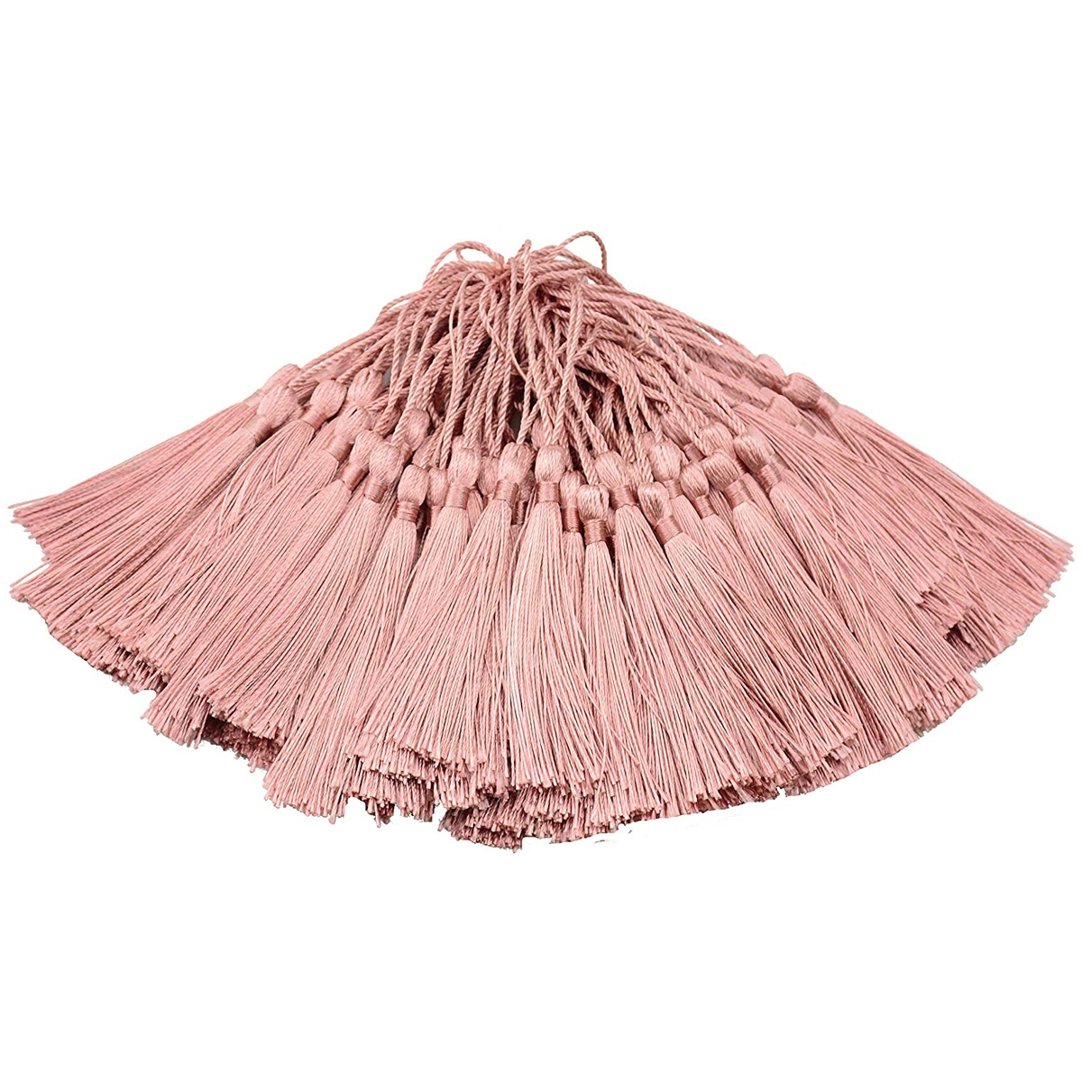 5 Inches Handmade Silky Floss Soft Craft Bookmark Tassels with Loops Tassel,Souvenir (Skin Pink)